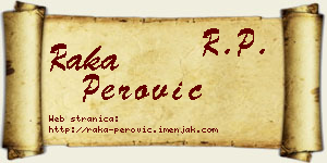 Raka Perović vizit kartica